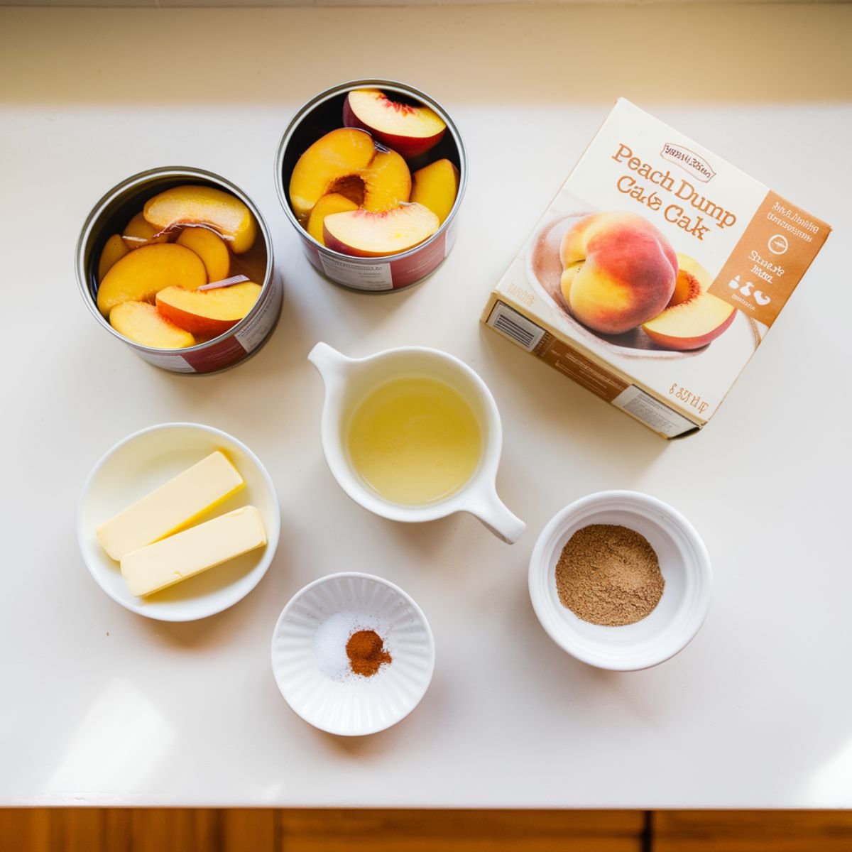 Ingredients for Peach Dump Cake Recipe