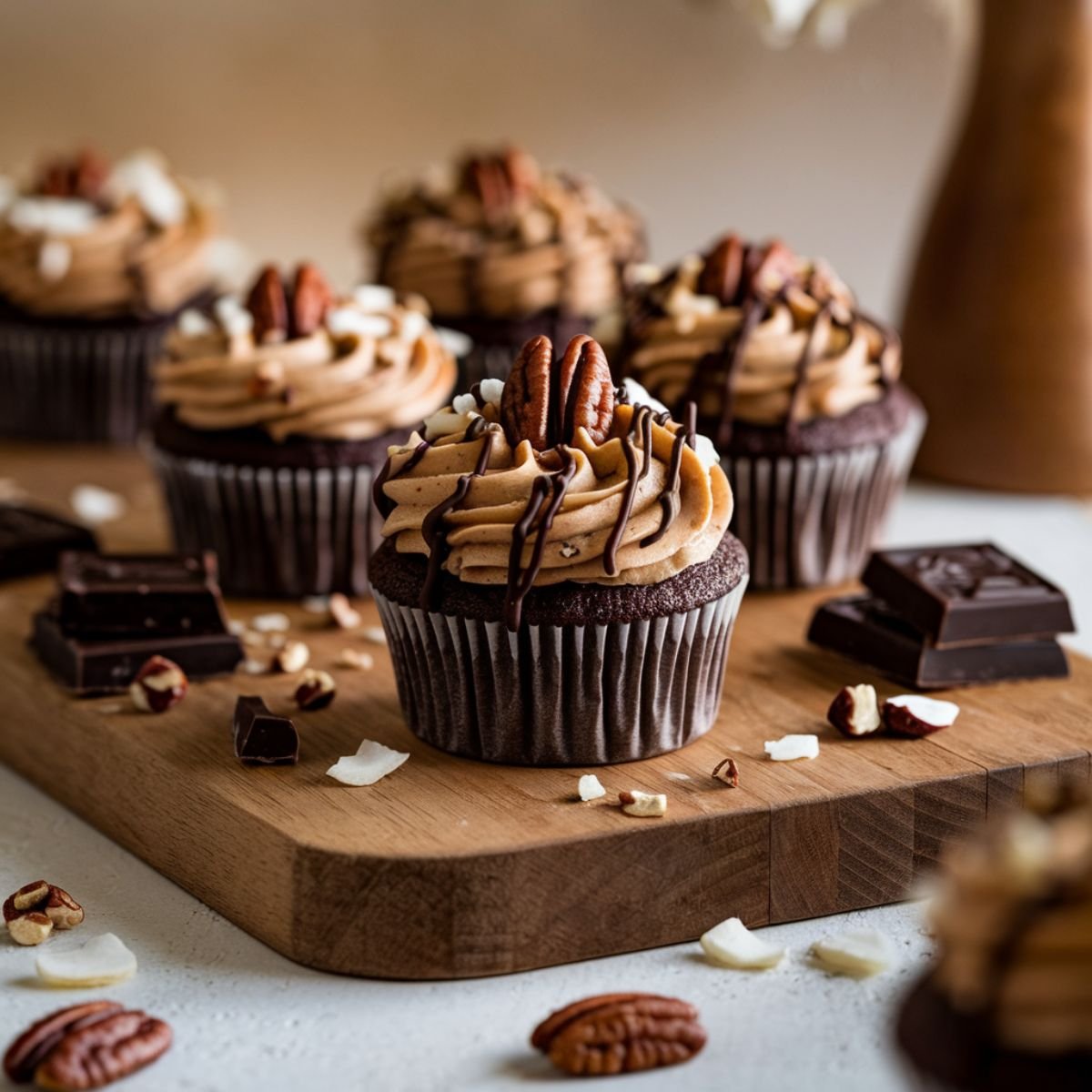 German Chocolate Cupcakes