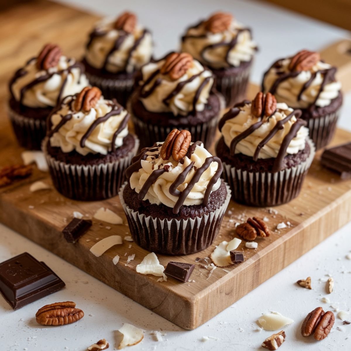 German Chocolate Cupcakes