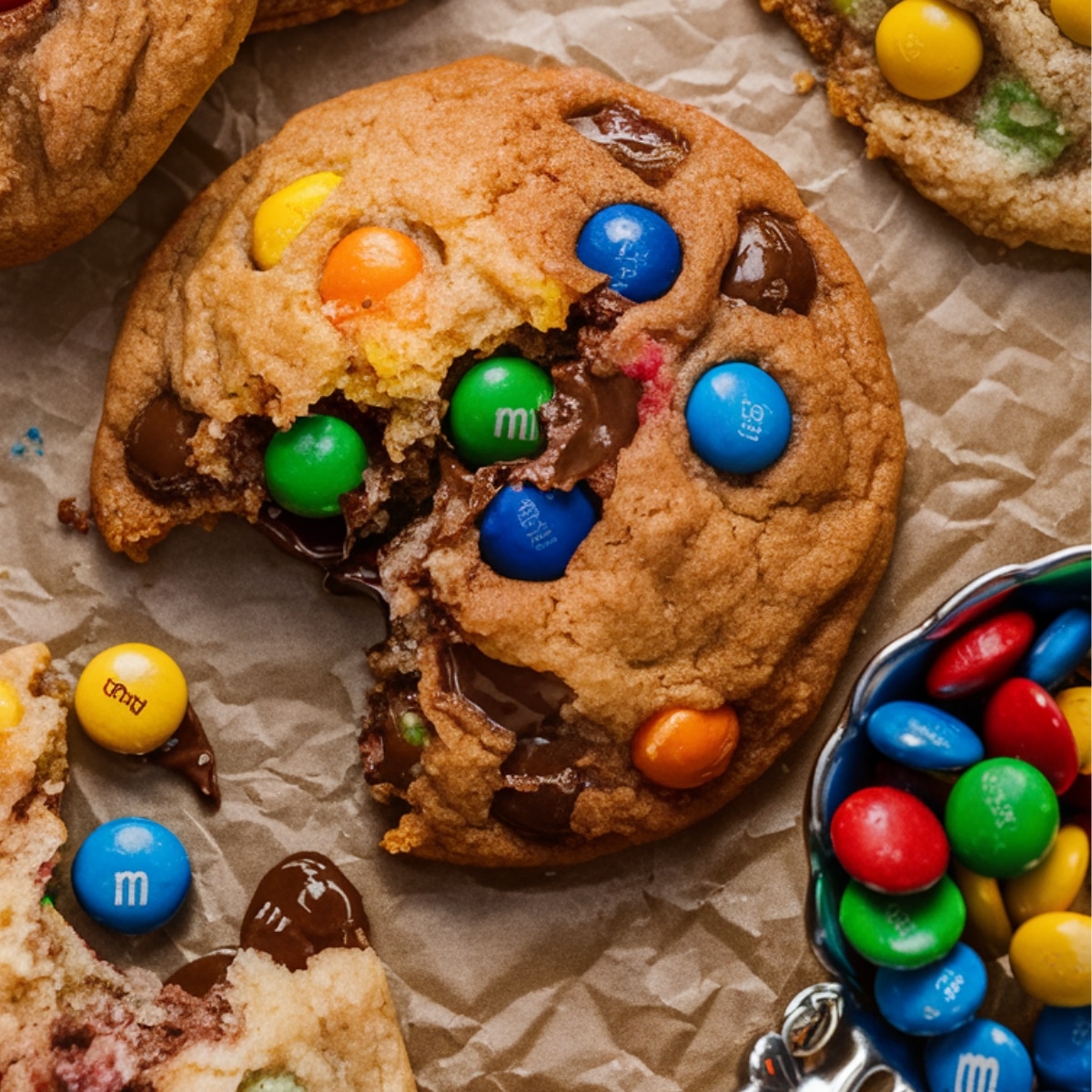 Monster Cookies Recipe – A deliciously soft and chewy cookie packed with colorful M&Ms and gooey chocolate chips, freshly baked to perfection. The ultimate treat for cookie lovers!