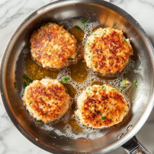 Heat butter in a skillet over medium heat. Cook patties in the skillet until golden brown, 5 to 6 minutes on each side.