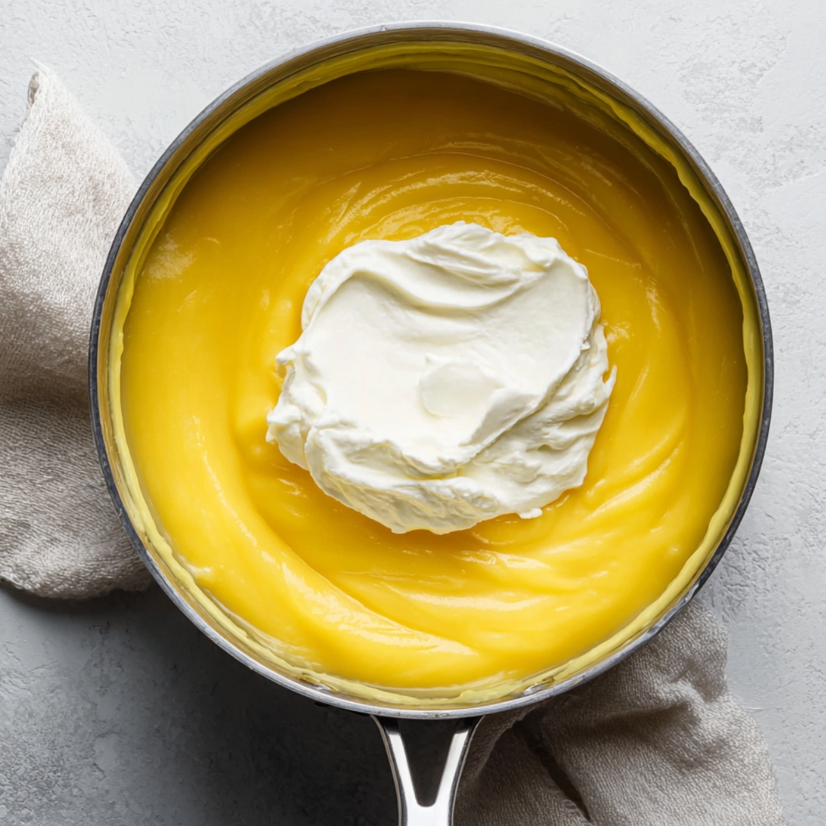 Let the mixture cool for about 3 to 4 minutes, then stir in the sour cream until the filling looks smooth and creamy.