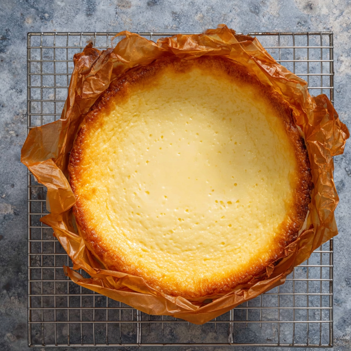 Easy Baklava Cheesecake Recipe (No Water Bath Required) 12 Take the cheesecake out and let it sit on a wire rack for 1 to 2 hours to cool down gradually. Once it's at room temperature, transfer it to the fridge and let it chill for at least 6 hours, or overnight if you can wait.