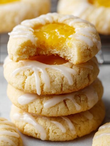 Final batch of Easy Lemon Thumbprint Cookies, golden and ready to enjoy.