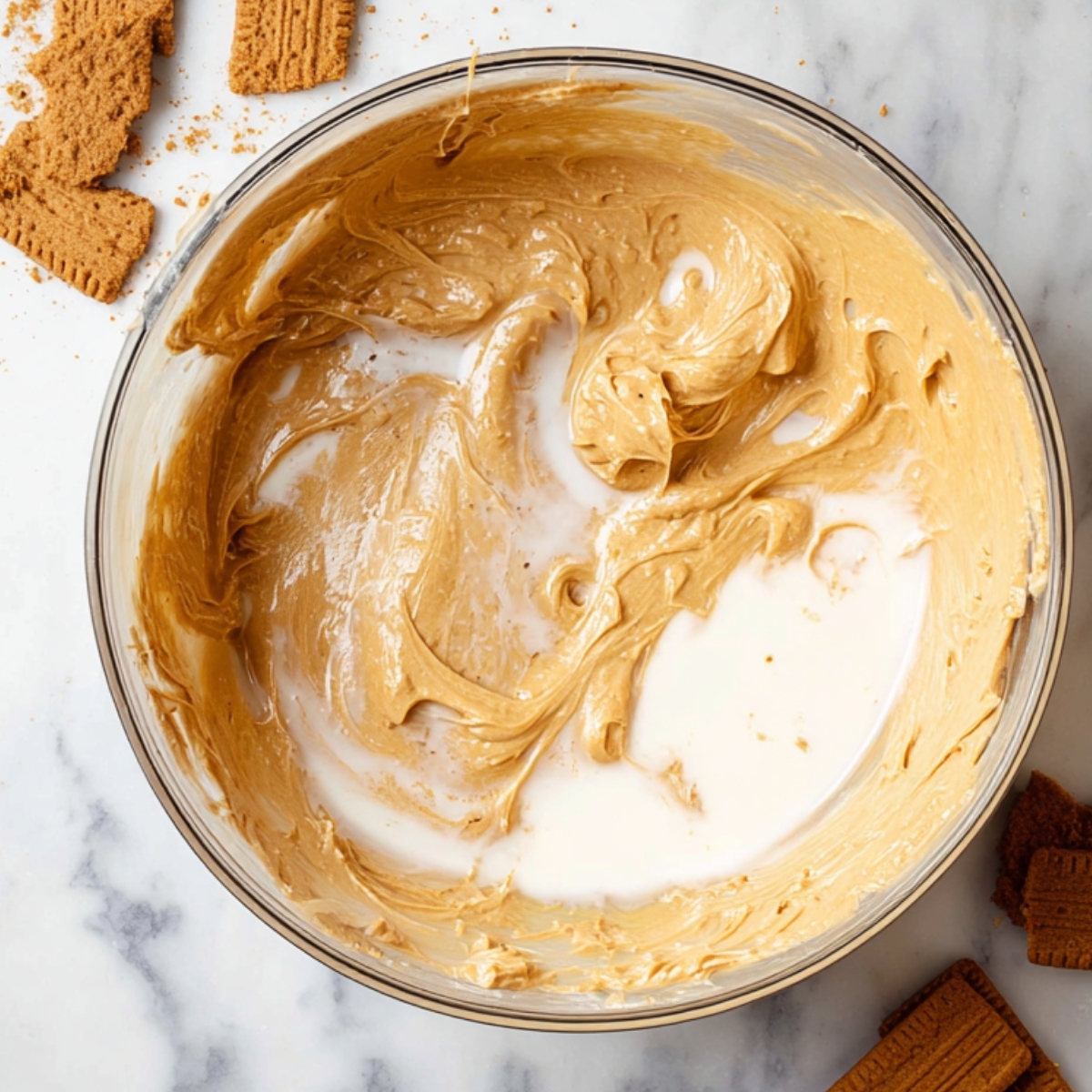 Add half of the cake flour along with all of the baking powder, baking soda, and salt. Mix on low speed just until combined, scraping down the sides of the bowl as needed. Add half of the milk and sour cream, then mix again. Repeat this process with the remaining flour, milk, and sour cream, mixing just until everything is smooth and no streaks remain.
