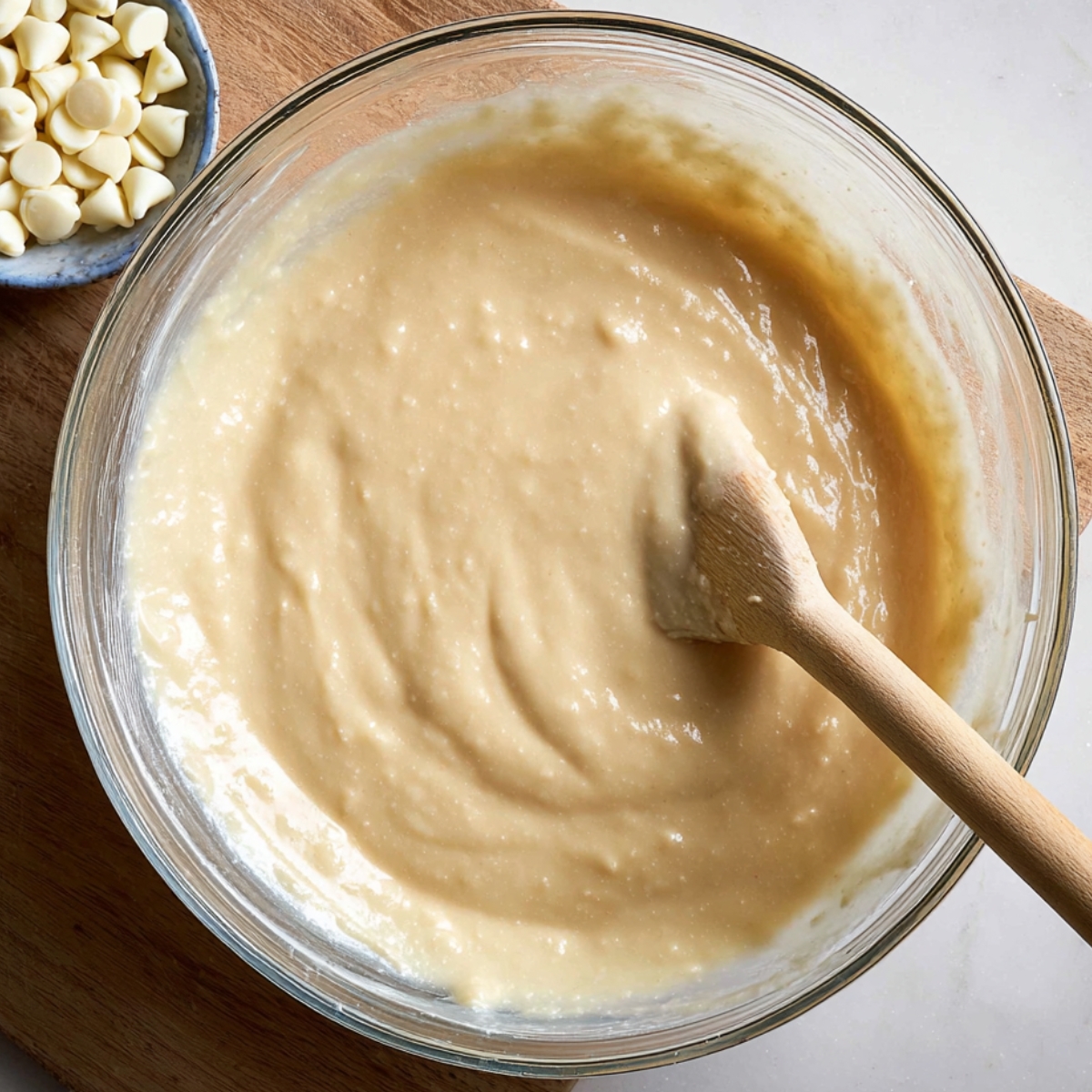 White Chocolate Brownies Recipe | Fudgy & Easy 12 Sprinkle the flour and salt over the wet ingredients. Use a rubber spatula to fold everything together until just combined. Stop mixing as soon as you don't see any dry flour—overmixing can make the brownies tough.