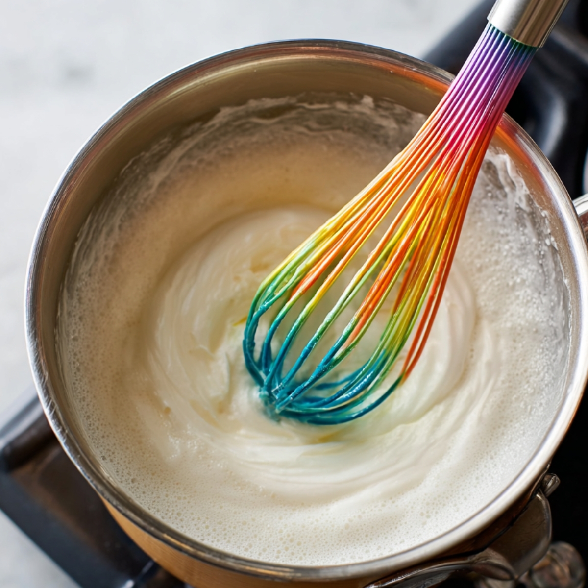 Easy Smores Brownie Cupcakes 11 Place the egg whites, sugar, and cream of tartar in a heatproof bowl. Set the bowl over a saucepan with about 2 inches of simmering water, making sure the bottom of the bowl doesn't touch the water. Whisk constantly for about 4 minutes until the sugar dissolves completely and the mixture feels warm to the touch, around 160°F on an instant-read thermometer.