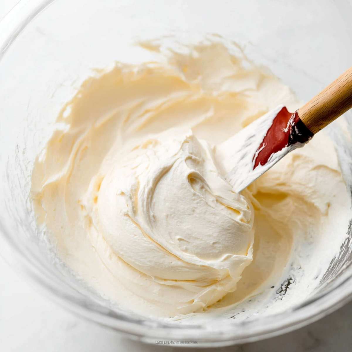 Homemade Oreos Recipe | Easy Copycat Cookies in 35 Min 13 Mixing vanilla cream filling in a glass bowl with a spatula, smooth and fluffy Oreo-style filling