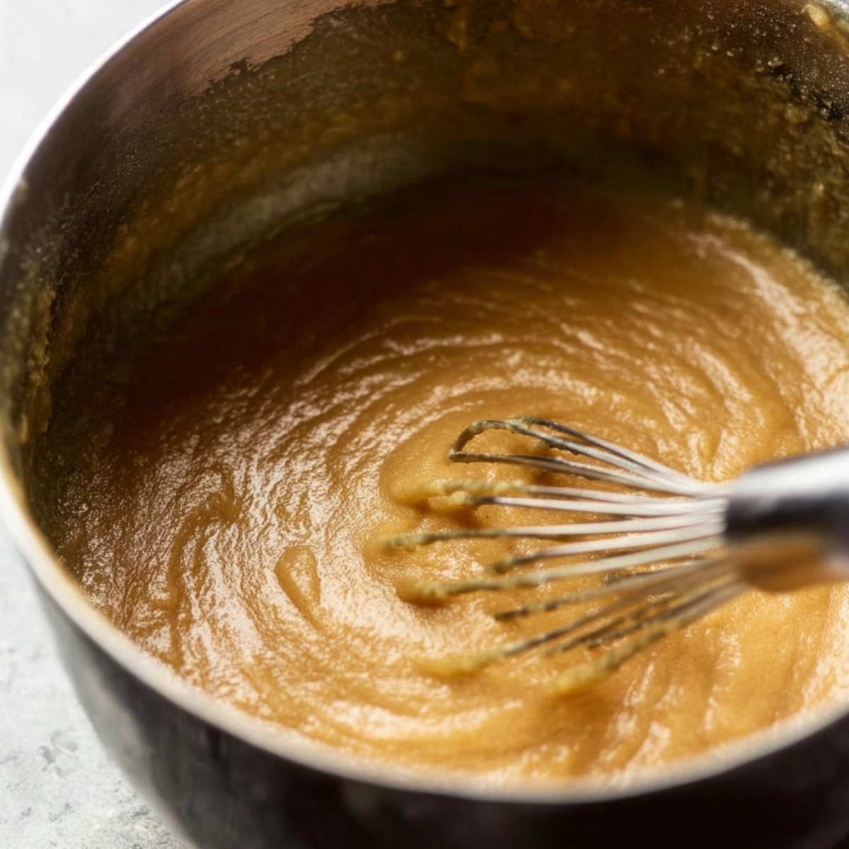 Easy Lace Cookies Recipe | 6 Ingredients, 30 Minutes 10 Whisking smooth dough in a stainless steel bowl.