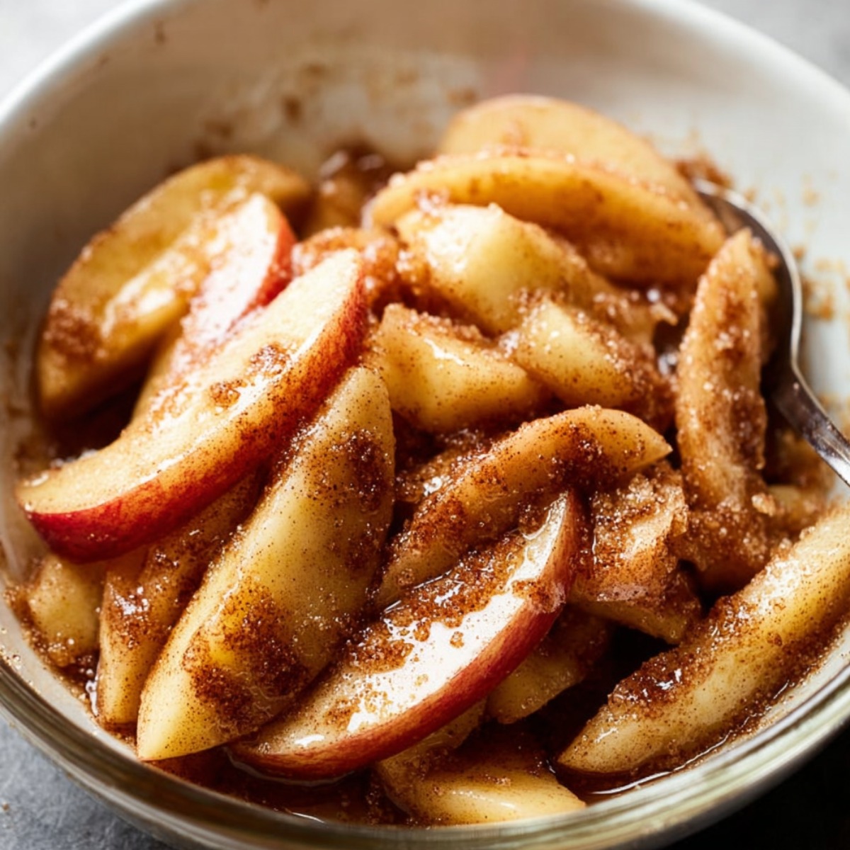 Sliced pears mixed with cinnamon and sugar for a filling.