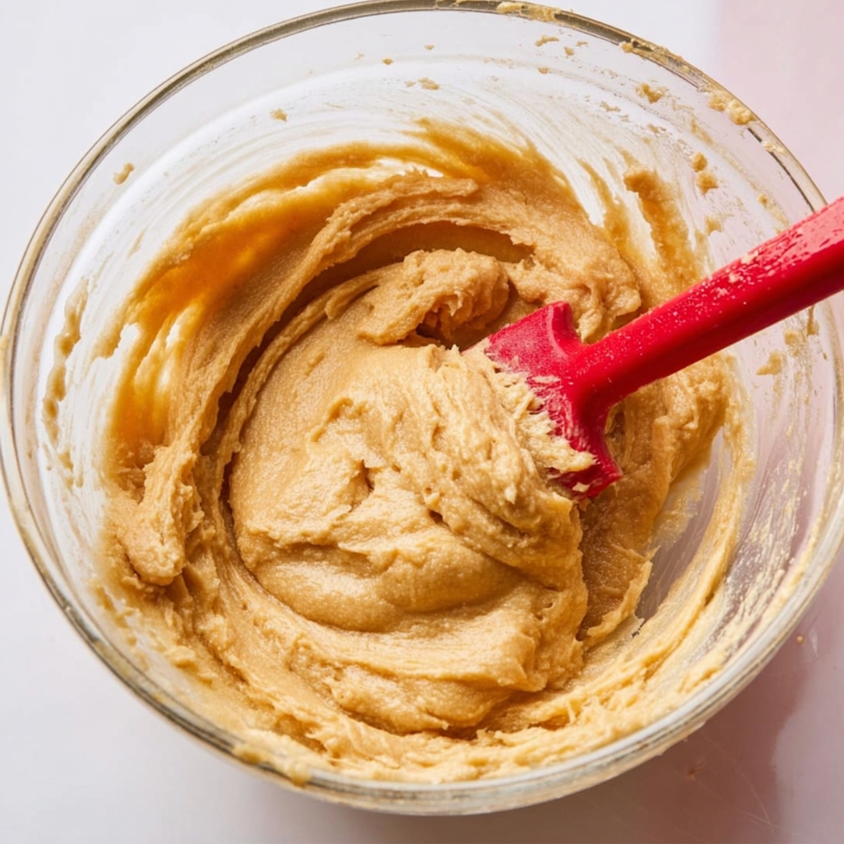 Dark Chocolate Cranberry Blondies | Easy 9-Ingredient 10 Wet ingredients for dark chocolate cranberry blondies being mixed in a glass bowl with a spatula.