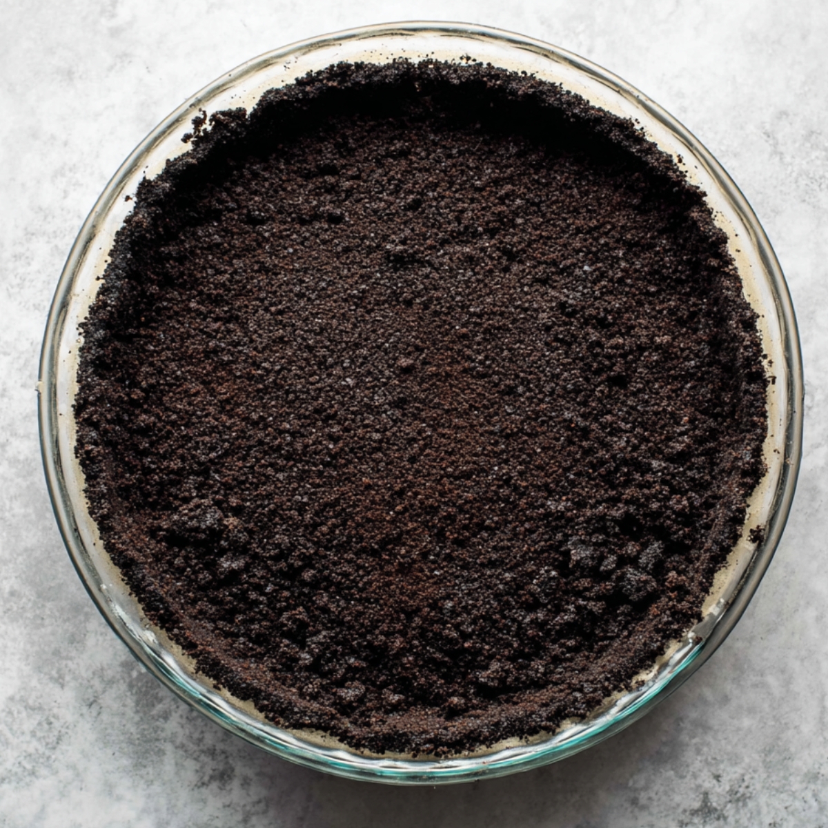 No-Bake Cookies and Cream Pie 10 Oreo cookie crust ready for pie filling