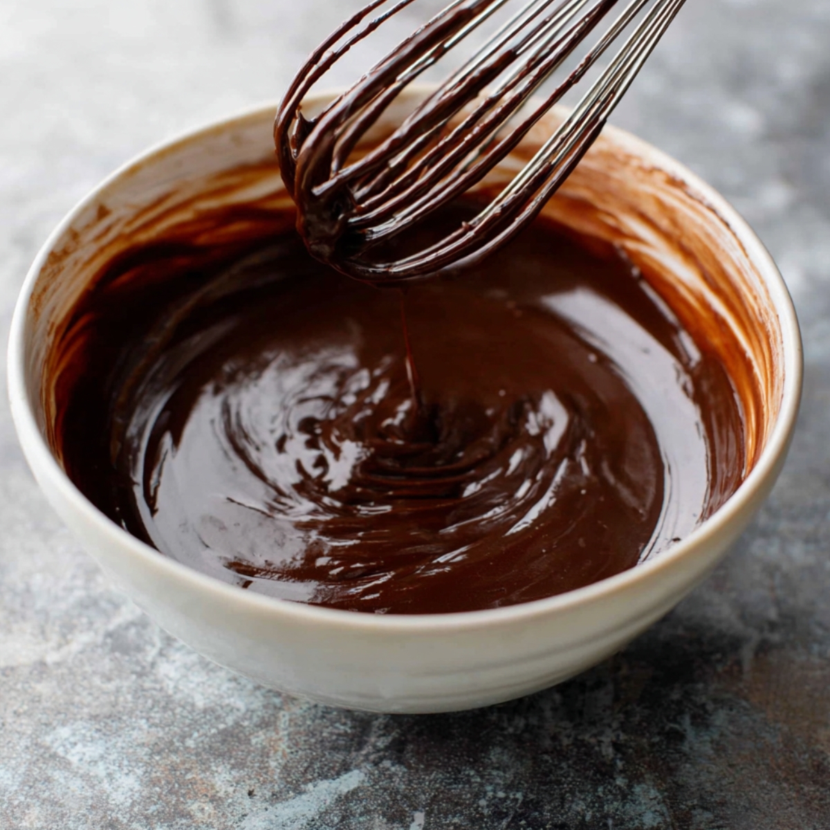 The Best Chocolate Soufflé Recipe 10 Smooth and glossy melted chocolate mixture in a bowl, ready to be incorporated into a dessert.