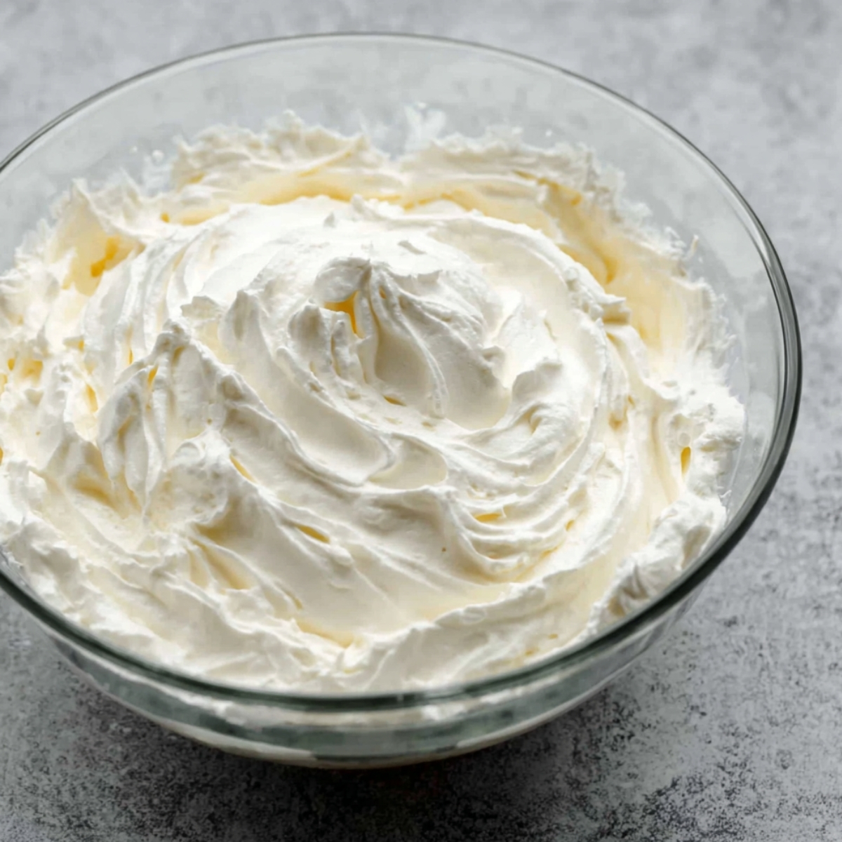 No-Bake Lemon Tiramisu Recipe 11 Whipped mascarpone mixture in a bowl, light and fluffy with soft peaks.