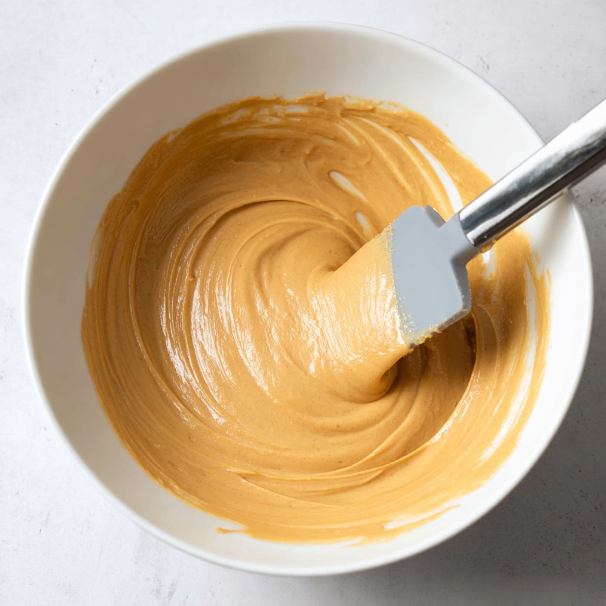 No Bake Peanut Butter Oatmeal Bars 10 Smooth peanut butter and honey mixture in a bowl.