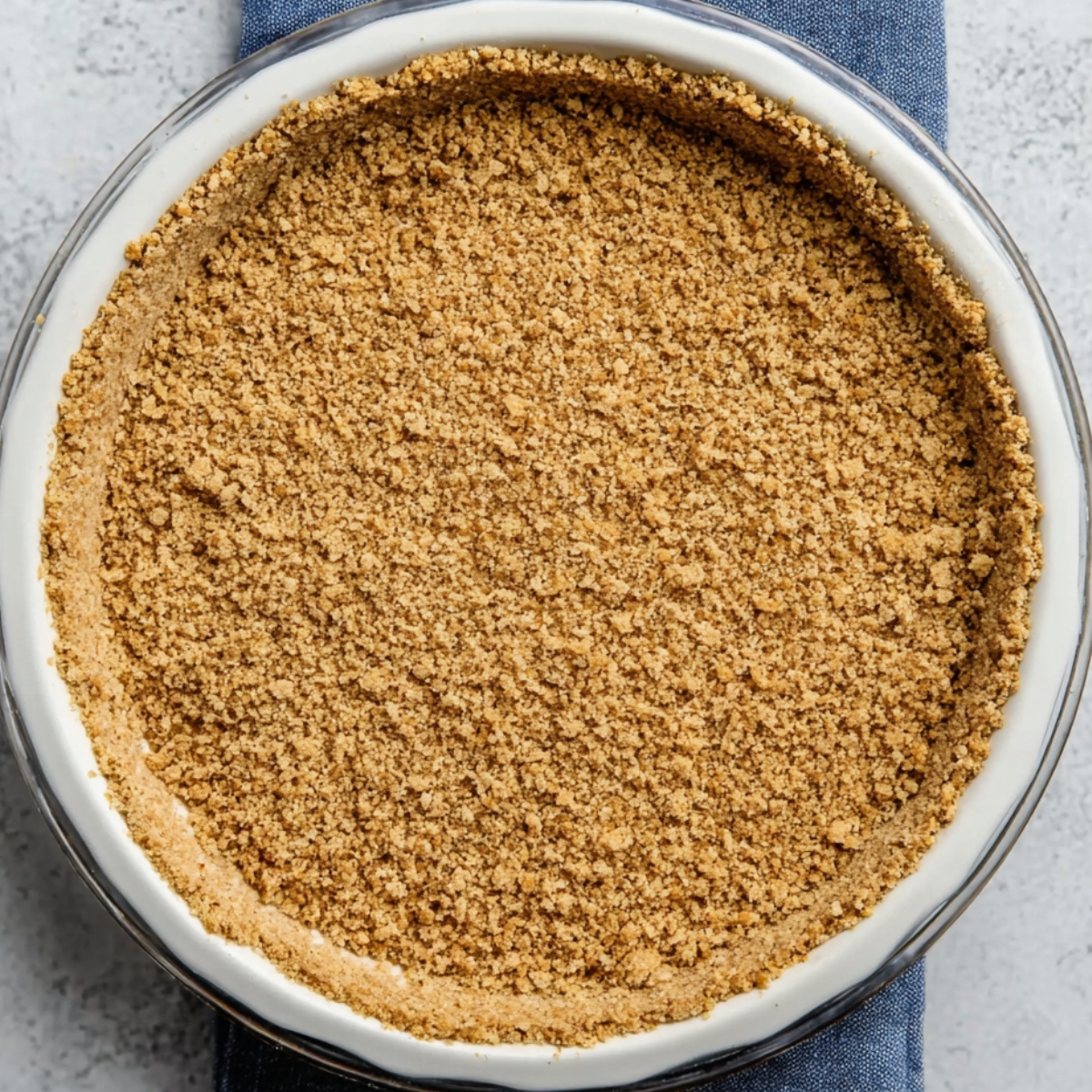 Easy Turtle Pie Recipe 10 Graham cracker pie crust, prepped and ready for filling.