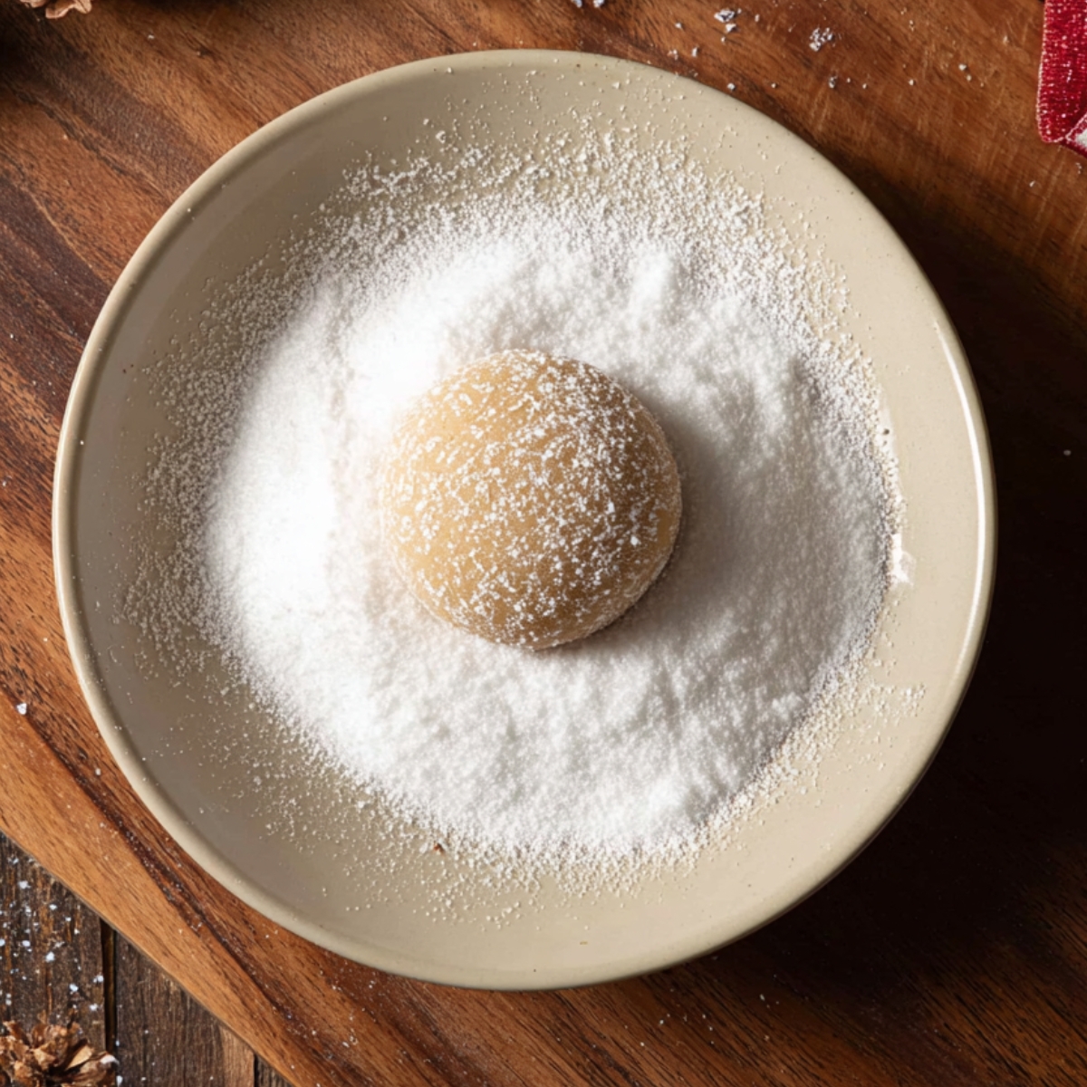 Easy Sticky Toffee Pudding Cookies 11 Cookie dough balls are placed on a tray before baking.