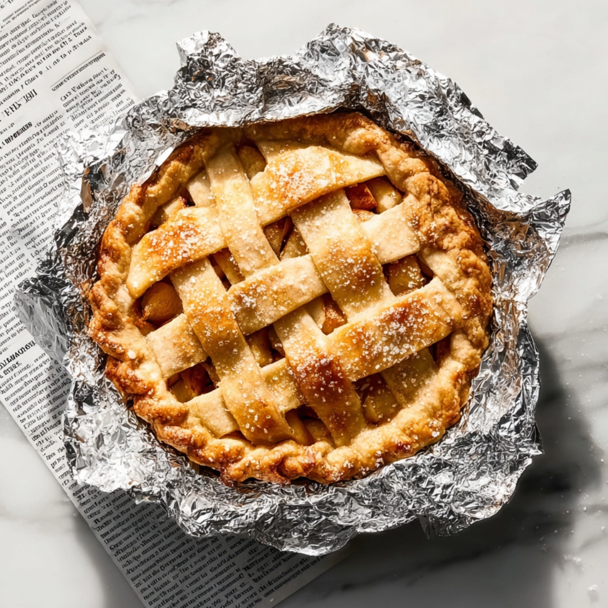 Easy Apple Cranberry Crumble Pie 11 Whole apple cranberry crumble pie with golden oat topping.