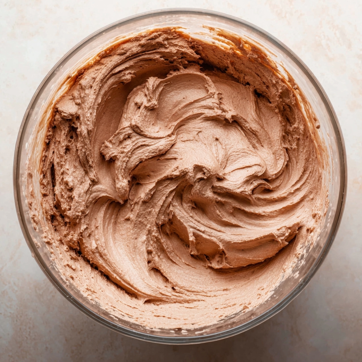 Easy French Silk Pie Cookies Recipe 11 Creamy chocolate pudding mousse whipped until light and fluffy in a glass mixing bowl for French silk pie cookies.
