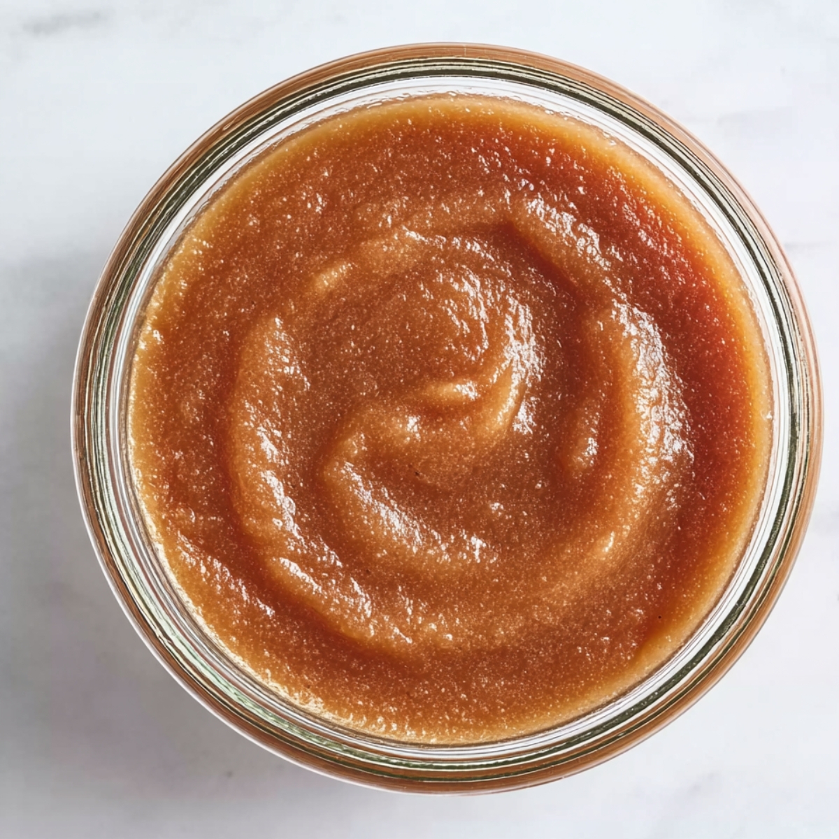 Easy Puff Pastry Apple Tartlets Recipe 11 Smooth homemade cinnamon applesauce in a glass jar, ready to use as a filling for puff pastry apple tartlets.